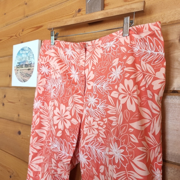 Jade 💜 Melody Tam Floral Crop Capri Pants Embroidered Beaded Orange‎ 14 X 24" - Picture 2 of 9